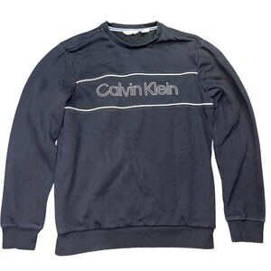 Calvin Klein Men’s Crewneck Sweater – Size Small – Black Logo Pullover